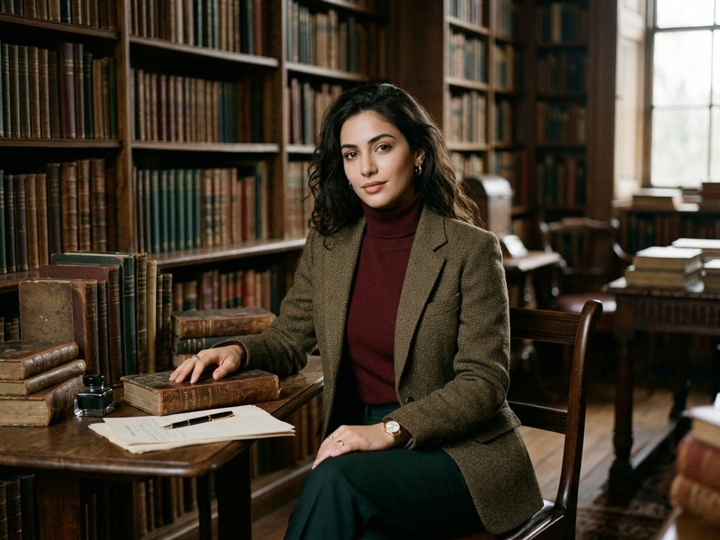 Dark Academia — Vieilles bibliothèques et élégance intellectuelle.